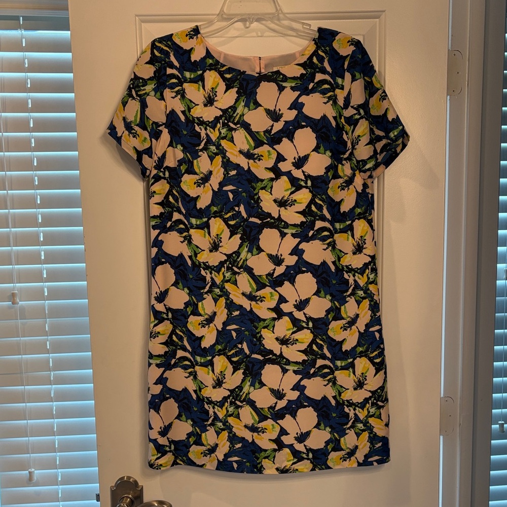 J. Crew Blue and Yellow Floral Mini Dress